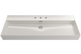 BOCCHI 1394-014-0127 Milano Wall-Mounted Sink Fireclay 47.75 in. 3-Hole with Overflow in Biscuit