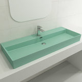 BOCCHI 1394-033-0126 Milano Wall-Mounted Sink Fireclay 47.75 in. 1-Hole with Overflow in Matte Mint Green