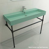 BOCCHI 1394-033-0126 Milano Wall-Mounted Sink Fireclay 47.75 in. 1-Hole with Overflow in Matte Mint Green