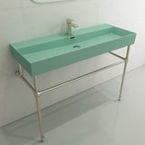 BOCCHI 1394-033-0126 Milano Wall-Mounted Sink Fireclay 47.75 in. 1-Hole with Overflow in Matte Mint Green