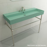 BOCCHI 1394-033-0127 Milano Wall-Mounted Sink Fireclay 47.75 in. 3-Hole with Overflow in Matte Mint Green