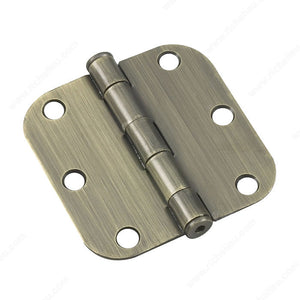 Onward 1820WV 3" Full Mortise Butt Hinge - 5/8" (15.8 mm) Radius, White, Steel, Included, Assembled