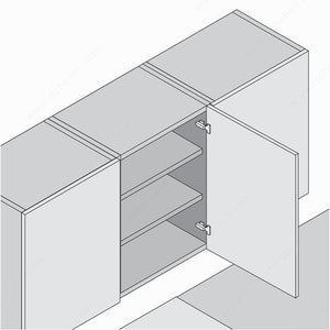 Richelieu BP71M27560180 CLIP Hinge - 100°, Spring Closing, Inset, Wood Screw (Included), Screw-On
