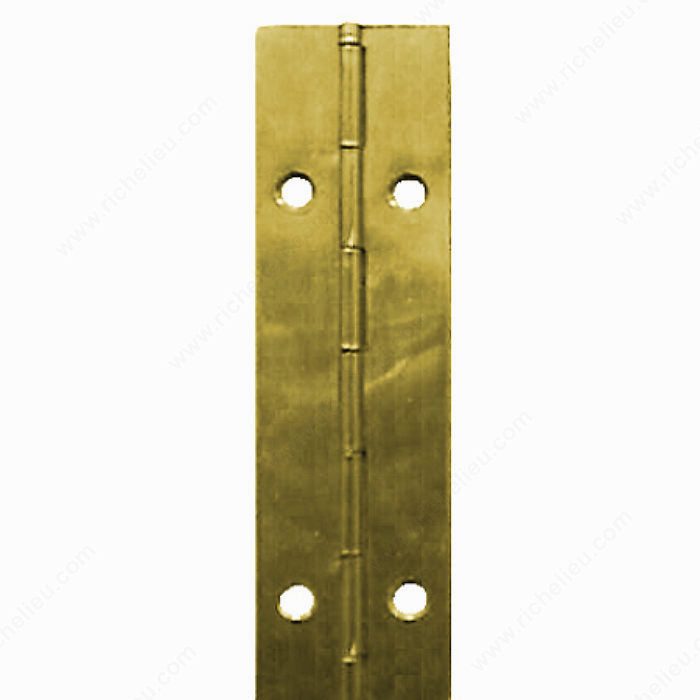 Richelieu PIASTB38 Piano Hinge - 3" Width, Brass, 8 ft, Steel, With Holes, #6 Screw