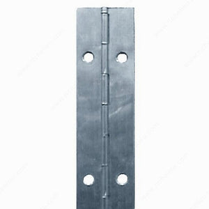 Richelieu 76072180 Piano Hinge - 3" Width, Nickel, 6 ft, Steel, With Holes, #6 Screw