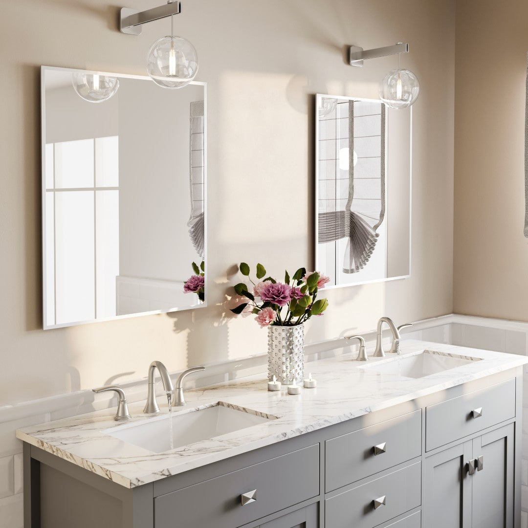 Eviva Sax 24" x 30" Rectangular Chrome Metal Framed Mirror