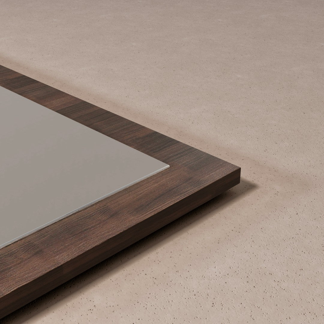 Eviva Sun 48" x 32" Rectangular Gray Oak Wooden Framed Mirror