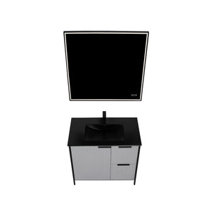Blossom Zurich 36" Vanity – Glossy White & Metal Grey with Soft-Close Drawers & Ample Storage