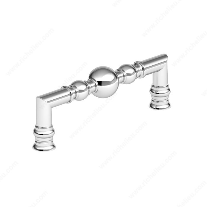 Richelieu BP878996140 Traditional Metal Pull - 8789, Chrome, 3 25/32 in, 4 3/8 in, 25/32 in, 8/32 in (Included)