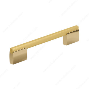 Richelieu 7990192131165 Modern Metal Pull - 7990, Metallic Gold / Brushed Gold, 7 9/16 in, 8 1/32 in