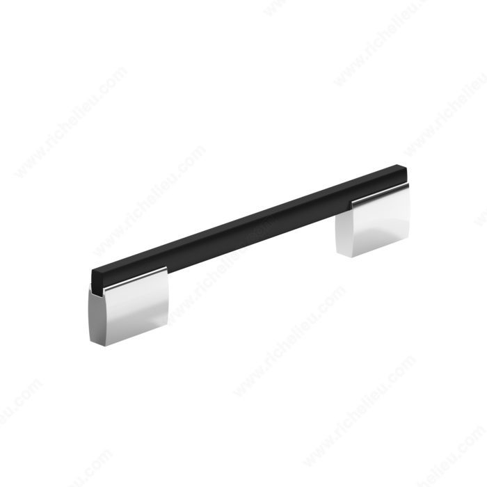 Richelieu 799051214090 Modern Metal Pull - 7990, Chrome / Black, Oversized Pulls, 20 1/8 in, 20 5/8 in