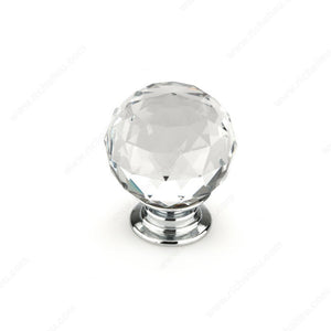 Richelieu BP87375014090 Eclectic Crystal Knob - 8737, Chrome / Black, 1 31/32 in, 1 5/32 in