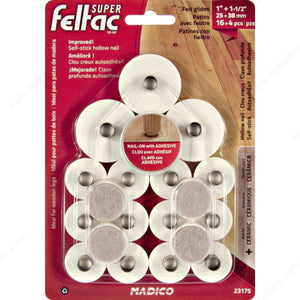 SUPER FELTAC 23175 SUPER FELTAC® Heavy-Duty Hollow Nail-On Multipack Felt Glides