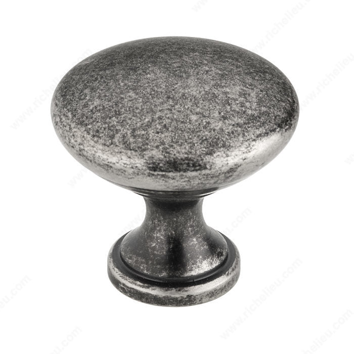 Richelieu BP8041142 Traditional Metal Knob - 8041, Pewter, 8/32 in (Included)
