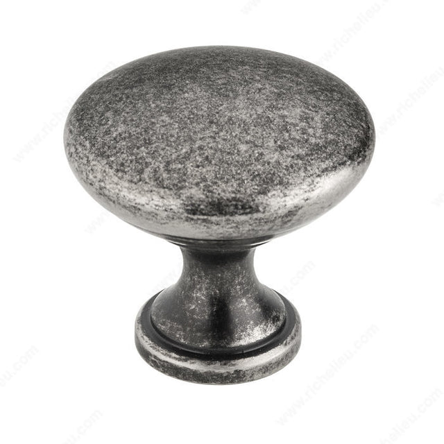 Richelieu BP8041142 Traditional Metal Knob - 8041, Pewter, 8/32 in (Included)