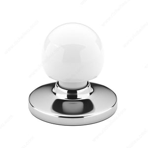 Richelieu BP392214030 Functional Metal Wardrobe Knob - 3922, Chrome / White, Steel / Porcelain