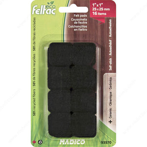 Richelieu 93570 ECO FELTAC® Black Square Felt Pads