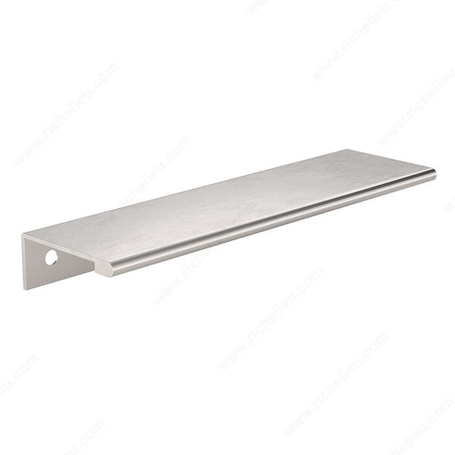 Richelieu BP989833170 Modern Aluminum Edge Pull - 9898, Stainless Steel, Edge Pulls, 1 5/16 in, 1 31/32 in, 23/32 in, Wood Screw (Included)