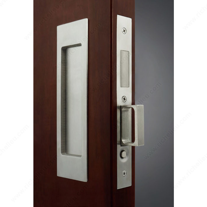 Richelieu 17PD82SS37510 INOX(TM) PD8000 Mortise Lock Set for Sliding Doors, Satin Nickel, Passage, 1 3/8 in
