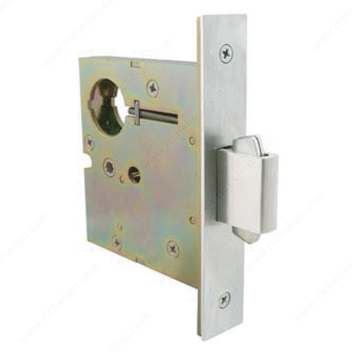 Richelieu 17PD50SS27551 INOX(TM) PD5000 Mortise Lock Set for Sliding Doors, Entrance, 2 3/4 in