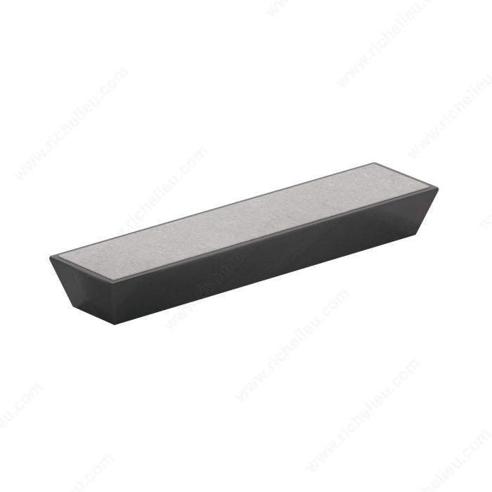 Richelieu 5858128102300 Modern Metal and Concrete Pull - 5858, Matte White / Concrete, 5 1/32 in, 5 29/32 in