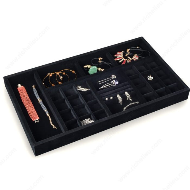 Richelieu 285183490 Richelieu Design-R Jewelry Organizers, Black, 15 3/8 in, 12 1/8 in, Twenty-four