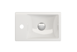 BOCCHI 1418-001-0126 Milano Wall-Mounted Sink Fireclay 14.5 in. 1-hole Left Side Faucet Deck in White