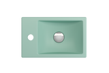BOCCHI 1418-033-0126 Milano Wall-Mounted Sink Fireclay 14.5 in. 1-hole Left Side Faucet Deck in Matte Mint Green