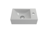 BOCCHI 1419-002-0126 Milano Wall-Mounted Sink Fireclay 14.5 in. 1-hole Right Side Faucet Deck in Matte White