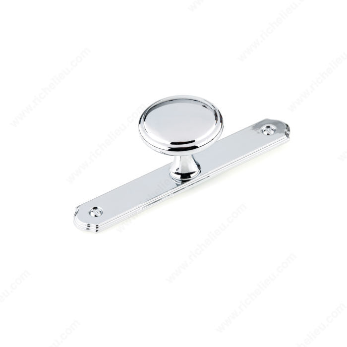 Richelieu BP228640140 Transitional Metal Wardrobe Knob and Backplate, Chrome