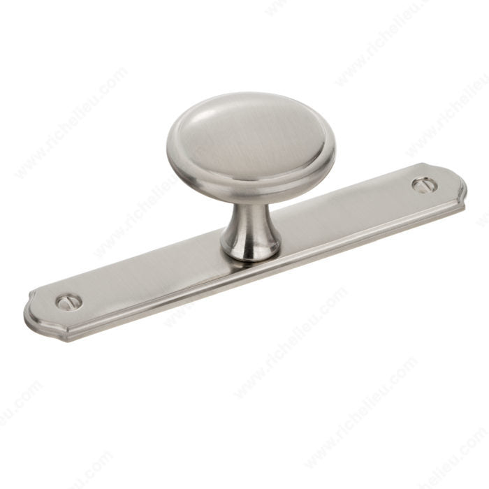 Richelieu BP228640195 Transitional Metal Wardrobe Knob and Backplate, Brushed Nickel