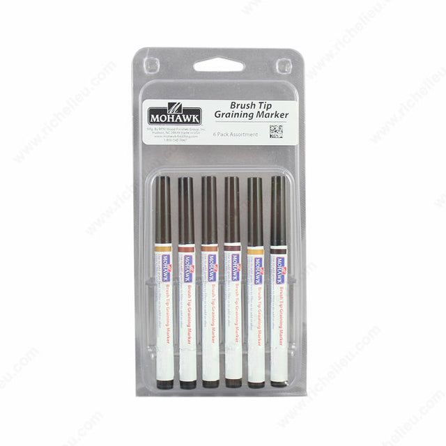 Mohawk M2651203 Brush Tip Graining Markers 6-Pack Assortment #3