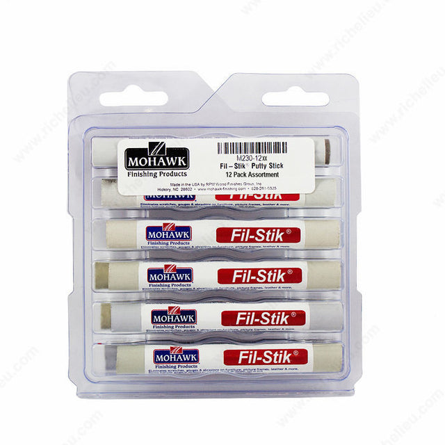 Mohawk M2301240 Fil-Stik Putty Sticks 12-Pack Medium/Dark Gray Assortment
