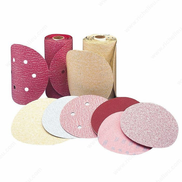 Carborundum 3000500120 Premier Red Grip-On Sanding Disc, Without Holes, 120, Medium, 5 in