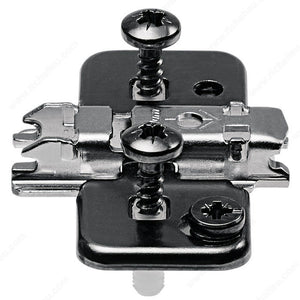 Blum 174H710181 BLUM Mounting Plates with Adjusting Cam, Black Onyx, Expanding Dowel, 0 mm, 7/16 in, 3/16 in