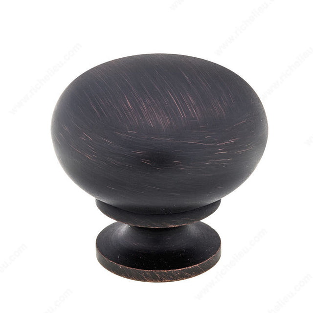 Richelieu BP5923BORB Modern Metal Knob - 5923, Brushed Oil-Rubbed Bronze, 8/32 in (Included)