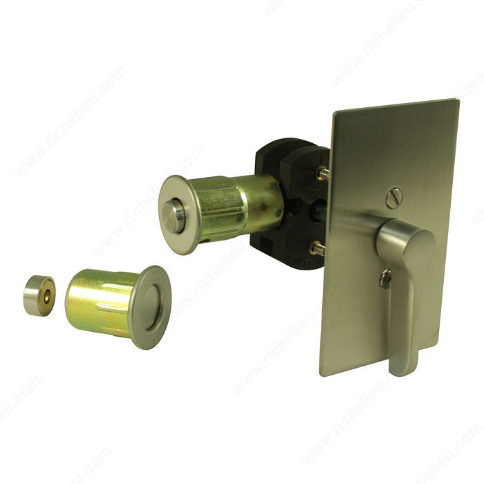 Richelieu 171517BD14SS42 INOX(TM) Privacy Lock for Sliding Barn Door - 1517 Series, Satin Stainless Steel
