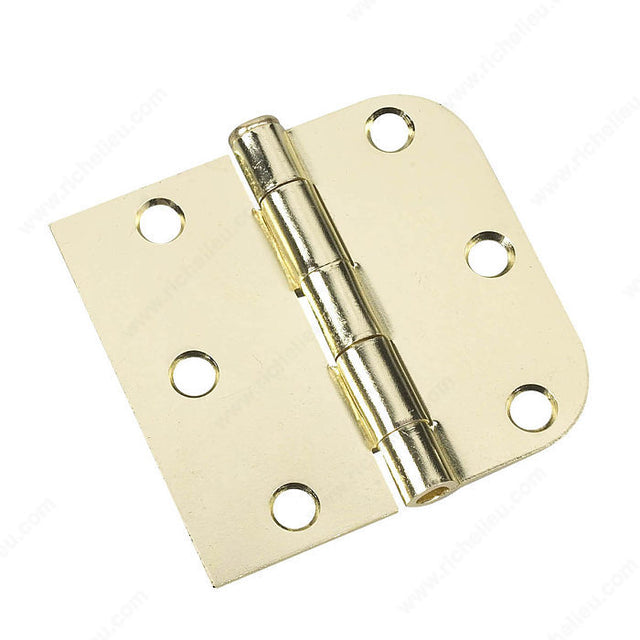 Richelieu 81820BKDS 3" Full Mortise Combination Butt Hinge - 5/8" Radius, Brass, Non-Assembled, #9 x 3/4" flat head Phillips (included) / #9 x 1/2" flat head Phillips (included)