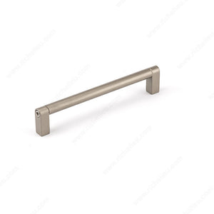 Richelieu MN2503Z160E373 Contemporary Brass and Metal Pull - MN2503Z, Matte Istanbul Bronze, 6 5/16 in, 6 25/32 in