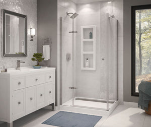 MAAX 300008-900-084-000 Athena 34 x 42 Acrylic Center Drain Shower Kit in White with Clear glass  in Chrome