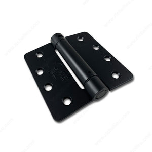 Richelieu 52822FBB1 4" Full Mortise Adjustable Spring Hinge, Matte Black, 1/4" Radius, Steel, Onward, 110 lb, UL / 1