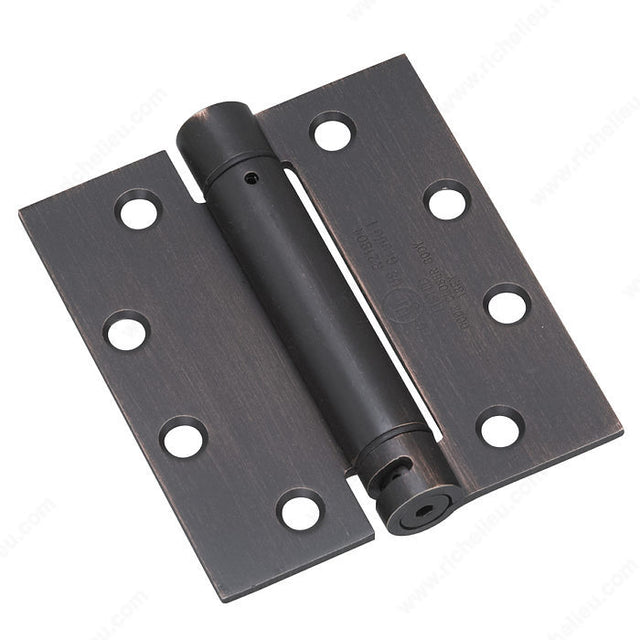 Richelieu 5823ORBB1 4 1/2" Full Mortise Adjustable Spring Hinge, Oil-Rubbed Bronze, 4 in, Square, 1/8 in, Onward, UL / 1