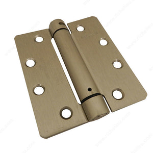 Richelieu 52823NBB1 4 1/2" Full Mortise Adjustable Spring Hinge, Brushed Nickel, 4 in, 1/4" Radius, 1/8 in, Onward, UL / 1