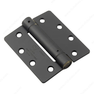 Richelieu 52823FBB1 4 1/2" Full Mortise Adjustable Spring Hinge, Matte Black, 4 in, 1/4" Radius, 1/8 in, Onward, UL / 1