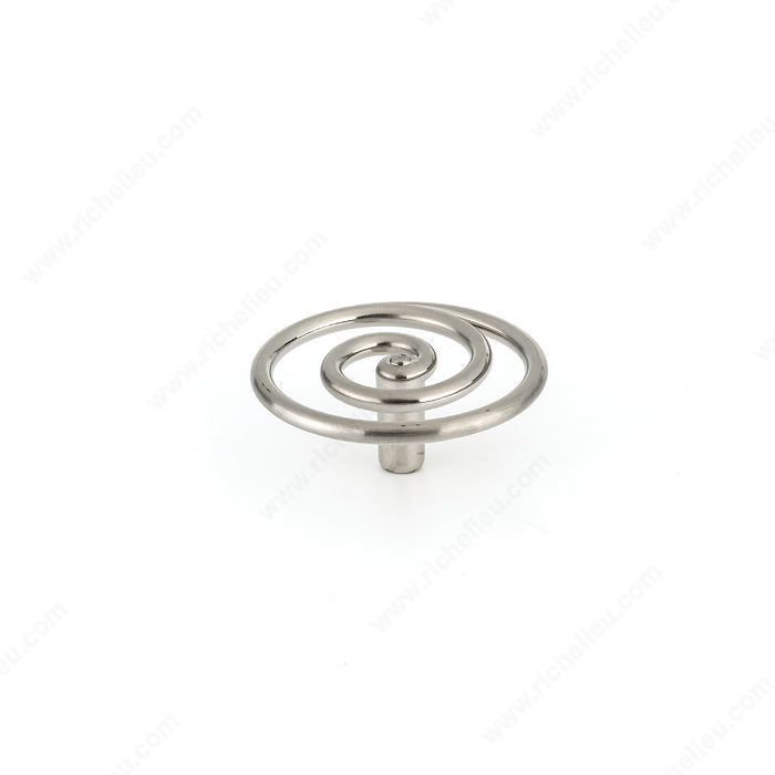 Richelieu PO2066Z50G115 Contemporary Metal Knob - PO2066Z, Brushed Nickel / Bright Satin Nickel