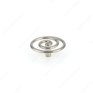 Richelieu PO2066Z50G115 Contemporary Metal Knob - PO2066Z, Brushed Nickel / Bright Satin Nickel