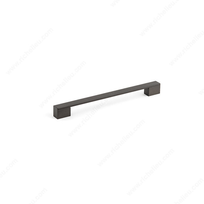 Richelieu MN2016Z256E237 Contemporary Aluminum Pull - MN2016Z, Verona Graphite / Matte Metalized Bronze