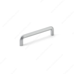 Richelieu MN495Z96E101 Contemporary Metal Pull - MN495Z, Matte Chrome / Matte Metalized Aluminum, 3 25/32 in, 4 1/4 in