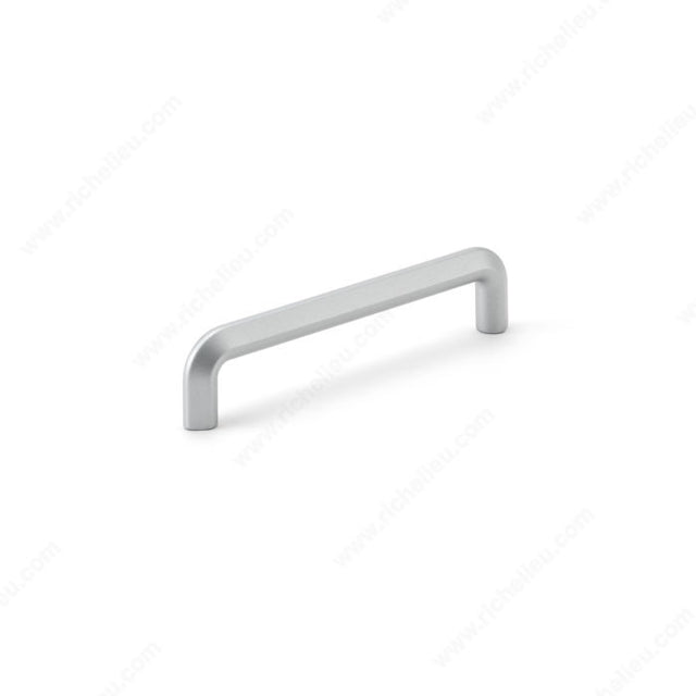 Richelieu MN495Z96E101 Contemporary Metal Pull - MN495Z, Matte Chrome / Matte Metalized Aluminum, 3 25/32 in, 4 1/4 in