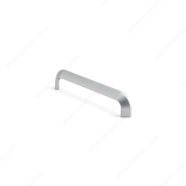 Richelieu MN1174Z96E101 Contemporary Metal Pull - MN1174Z, Matte Chrome / Matte Metalized Aluminum, 3 25/32 in, 4 17/32 in